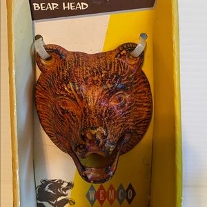 WEMBLEY CAST IRON BEAR BOTTLE OPENER ORANGE